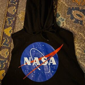NASA Sleeveless Black Hoodie
